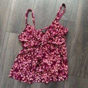 Express Floral Mesh Tank - Size Large